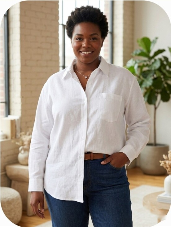 PINK Victoria's Secret Tops - PINK Victoria's Secret White Women Casual Button-Down Shirt Size L